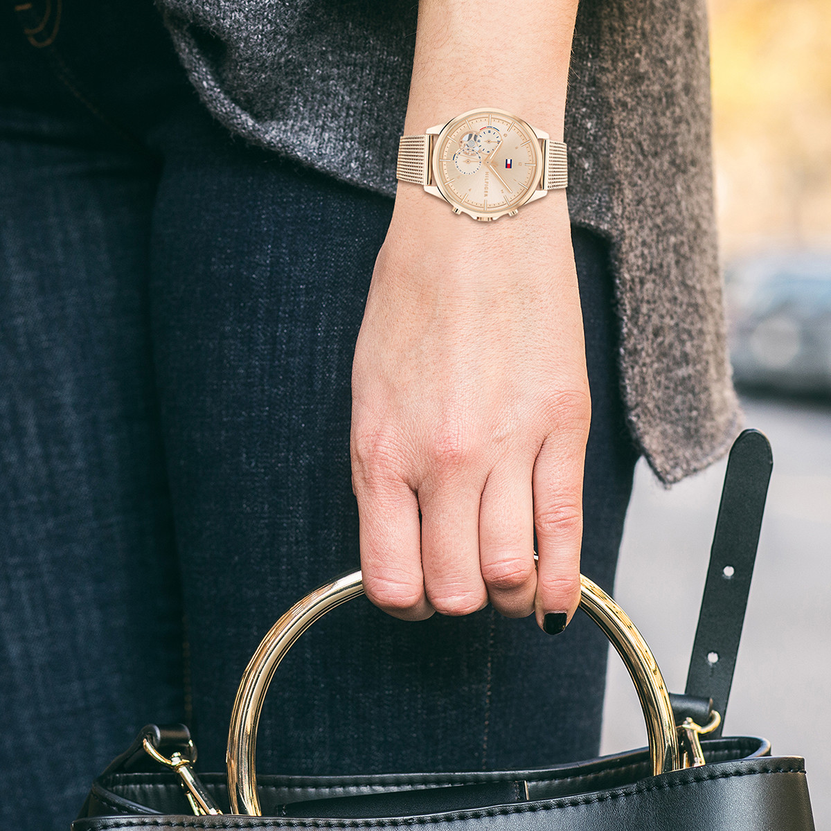 Montre Tommy Hilfiger femme acier doré rose