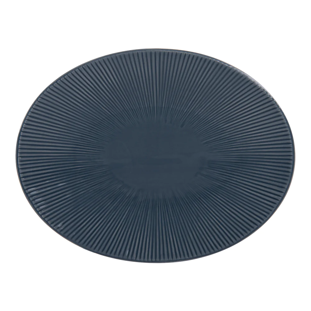 Plat ovale Bohémia 41,5cm bleu Table passion