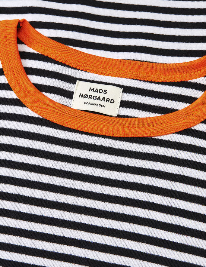 Mads Nørgaard - Copenhagen Duo Rib Tobino Tee LS Sort og hvid stribet