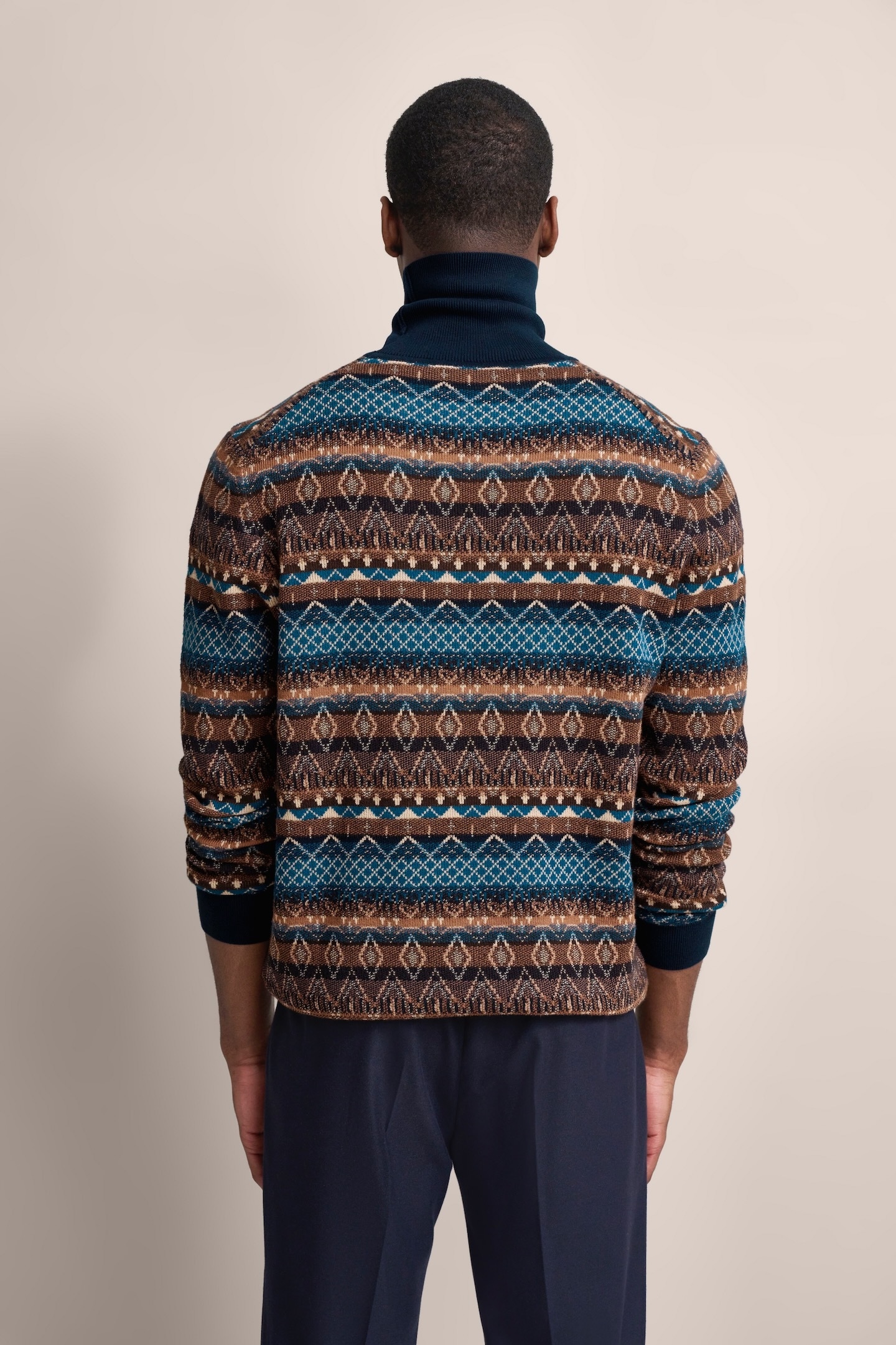 bugatti Rollkragenpullover , mit Multicolor-Muster
