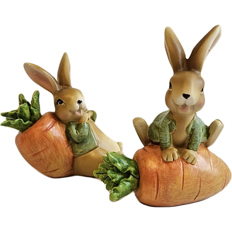 Påskefigur kanin med gulerod - assorteret