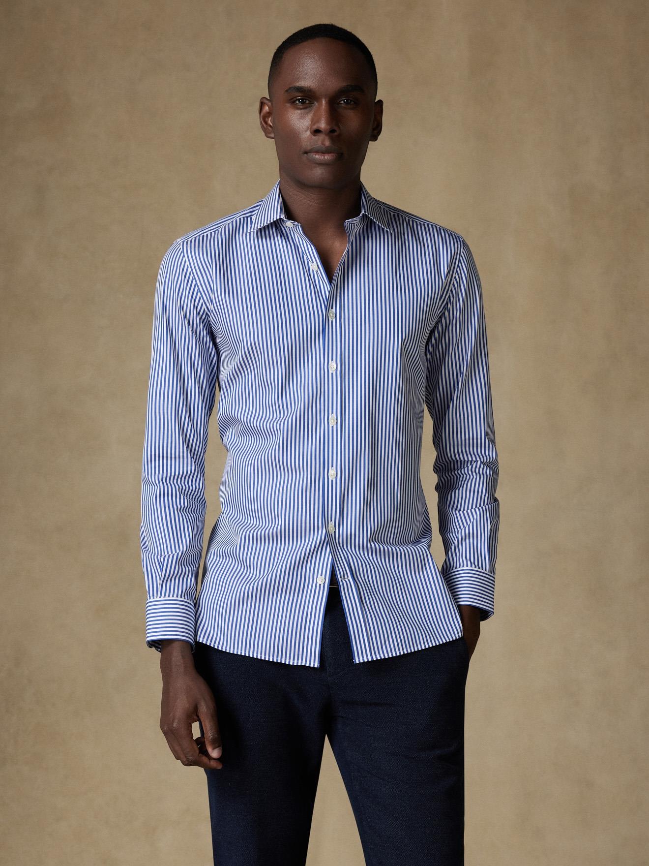 Chemise cintrée Norm à rayures marine