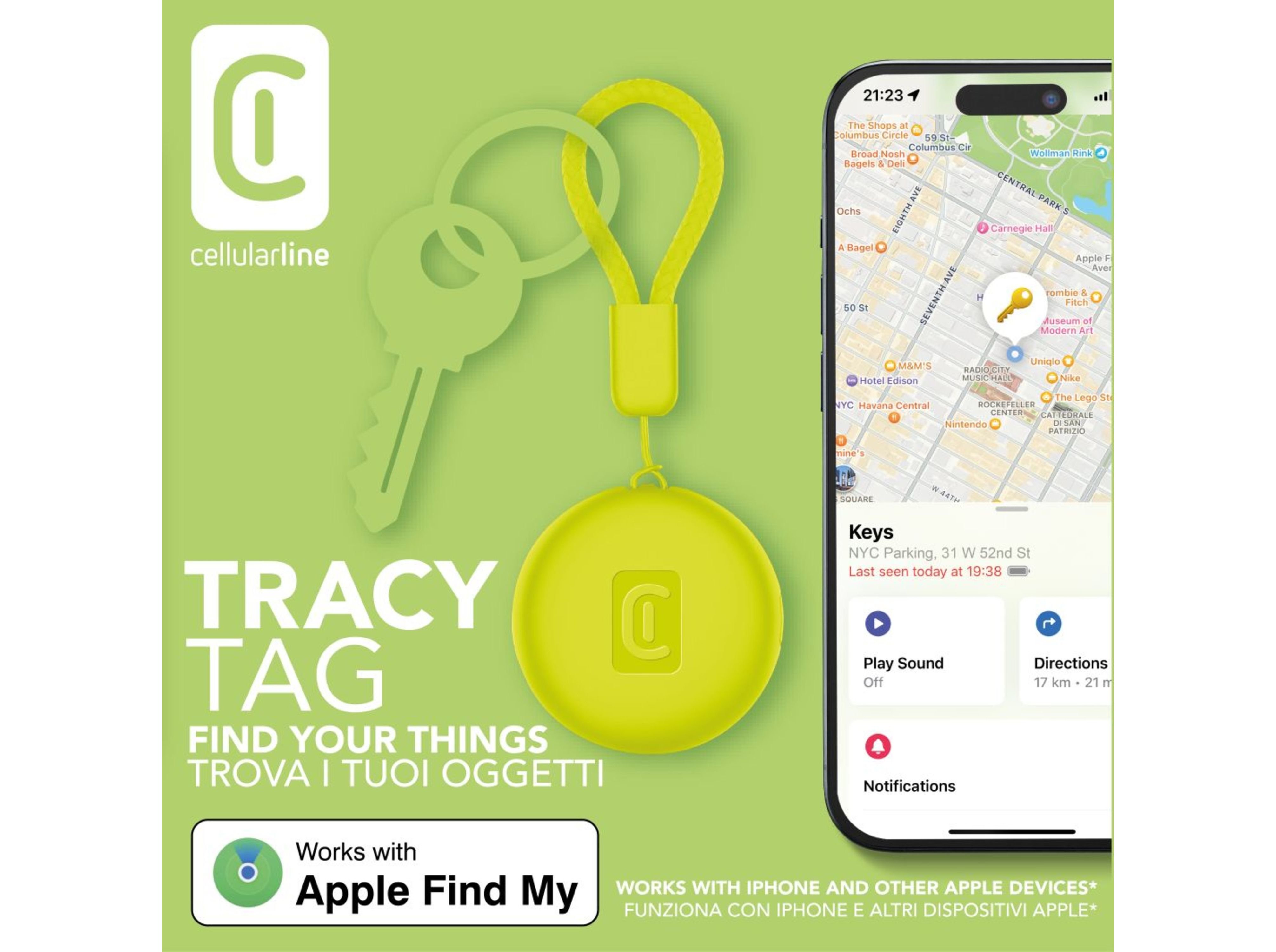 LOCALIZADOR CELLULARLINE TRACY TAG LIMA