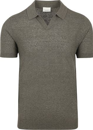 Profuomo Poloshirt Linen Blend Olijfgroen PPWD10023D-Z kopen