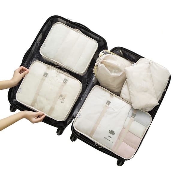 Sett med organiseringsposer, 6 deler - Beige
