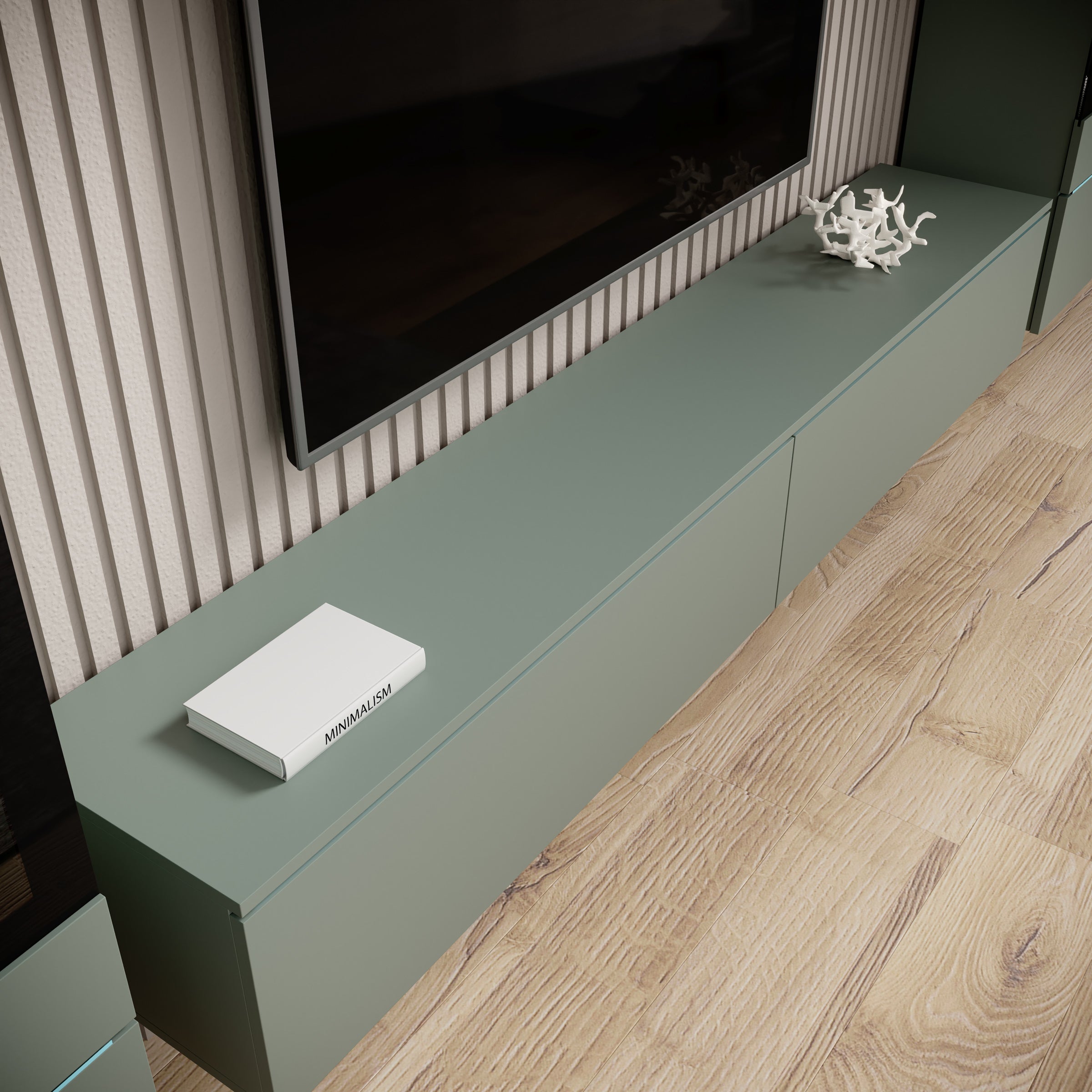 Variety - Wandmeubel - Groen - 180x33x132 cm