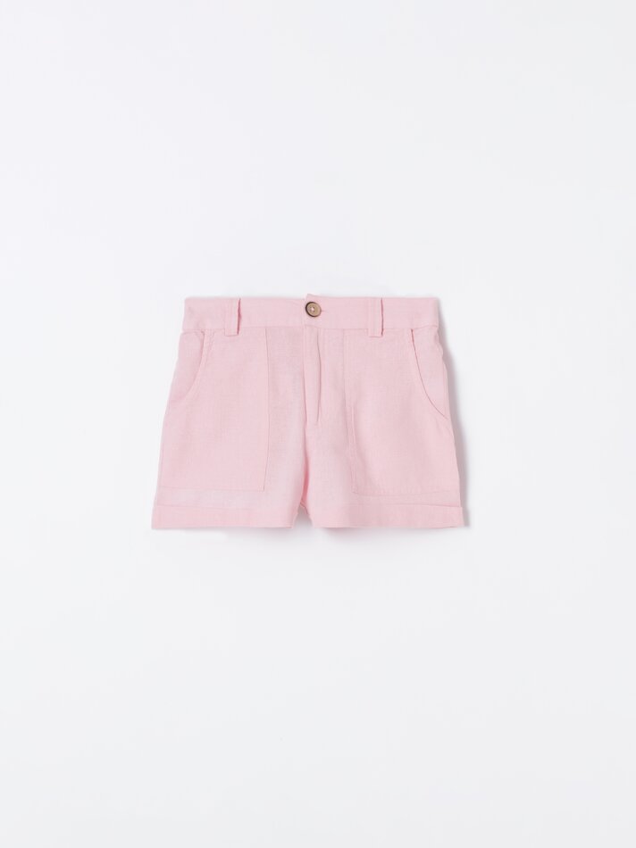 Shorts rústicos - Rosa pastel