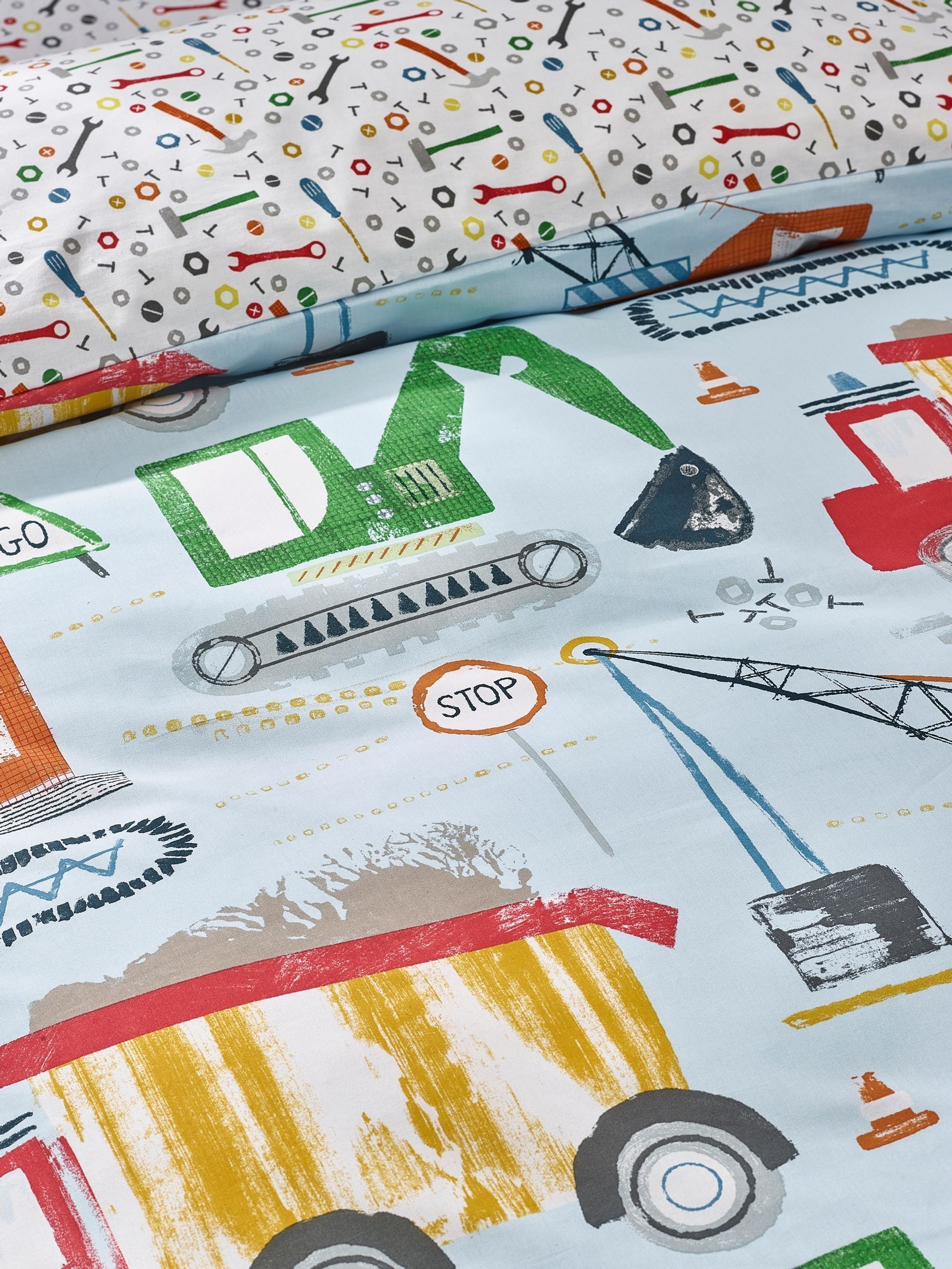 Catherine Lansfield Digger Dreams Reversible Duvet Cover Set