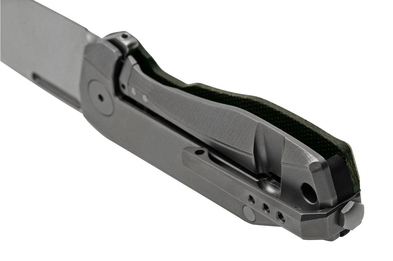 LionSteel Nano NA01-CVG Frame Lock, Magnacut, Green Canvas Micarta, zakmes