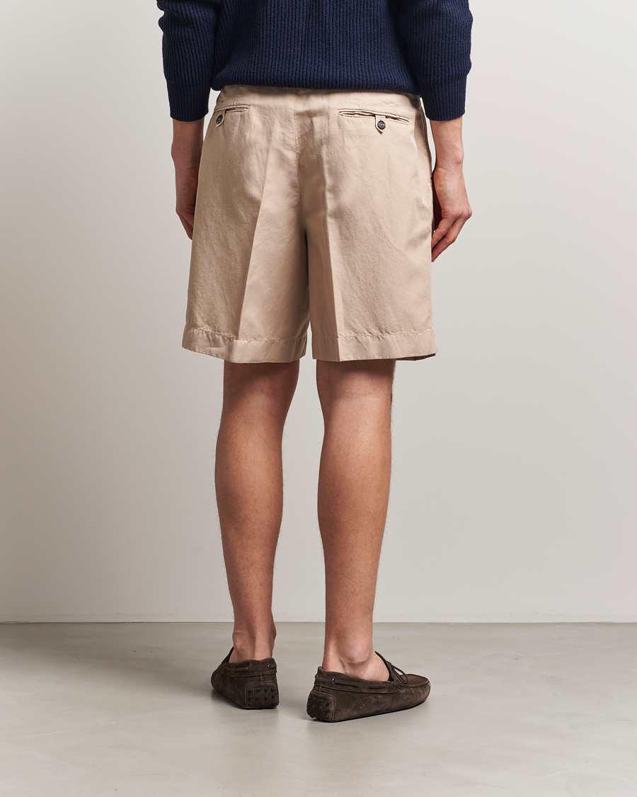 Incotex Pleated Chinolino Shorts Beige