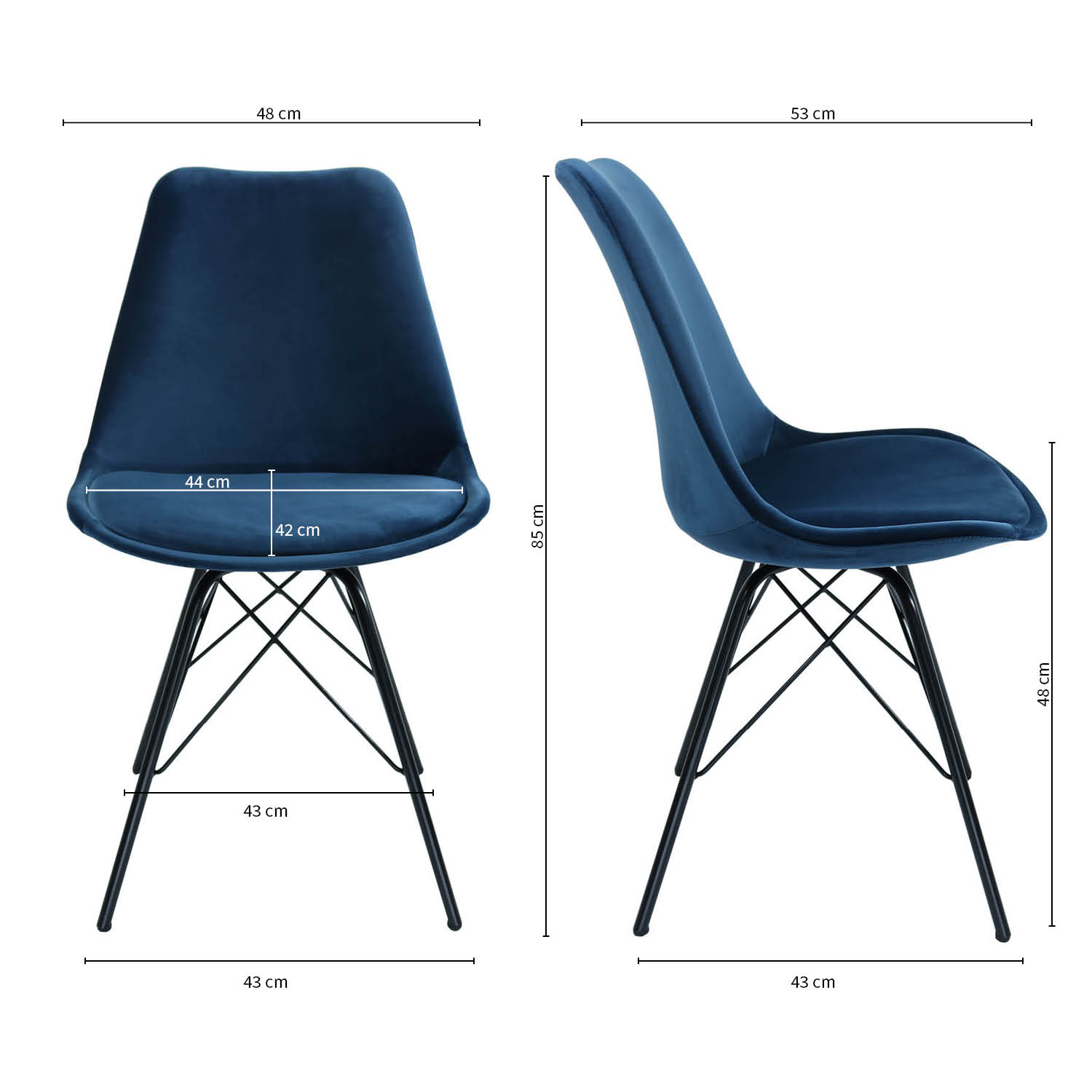 Kick Kuipstoel - Velvet d.blauw BL