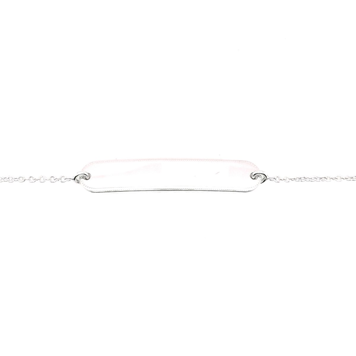 Bracelet Saunier identité argent rectangulaire