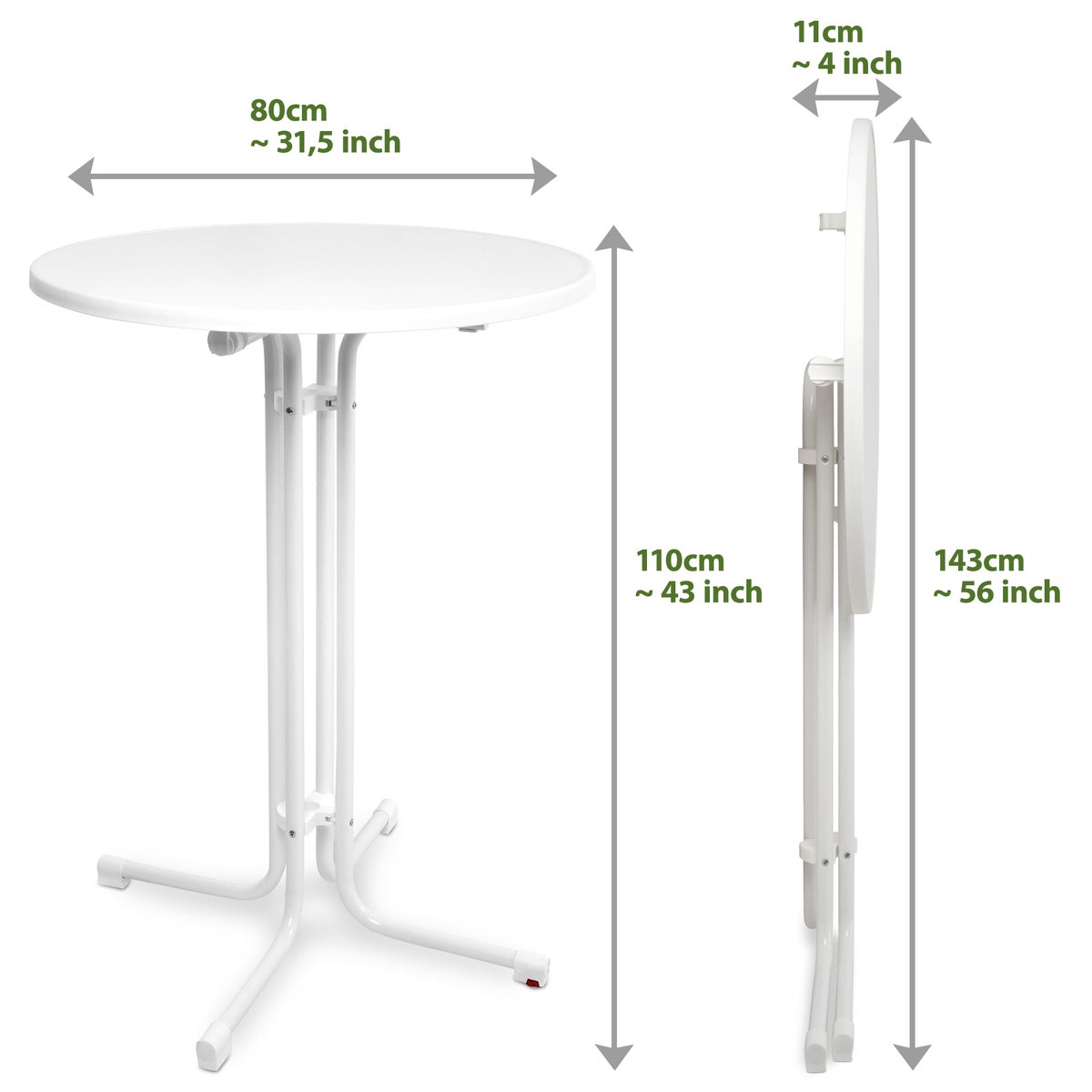 Beautissu Sylt statafel Ø 80 cm wit