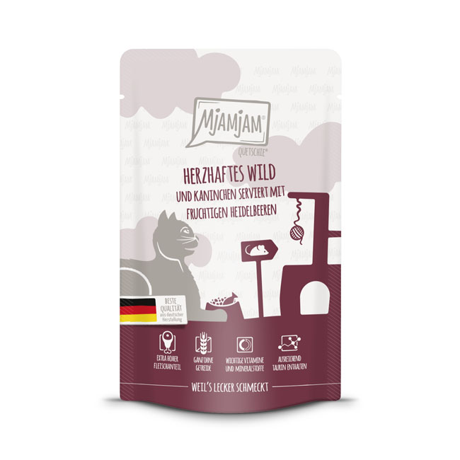 Quetschie herzhaftes Wild & Kaninchen mit fruchtigen Heidelbeeren