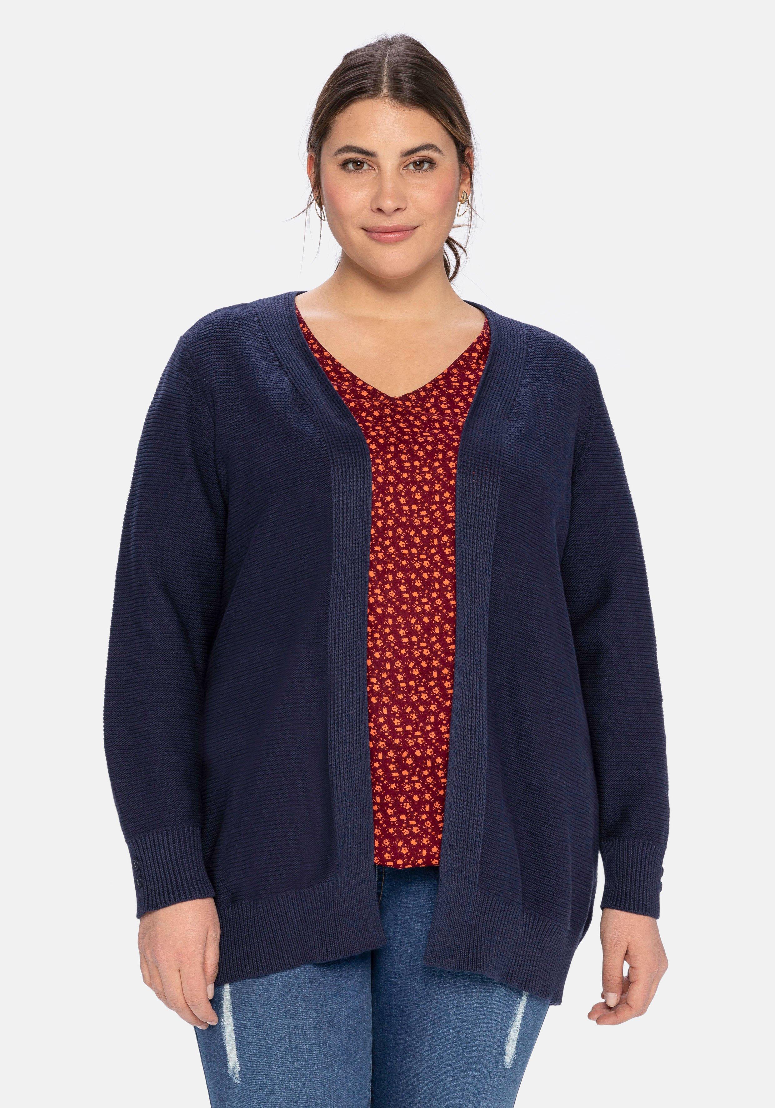 Strickjacke im Linksstrick, offene Form