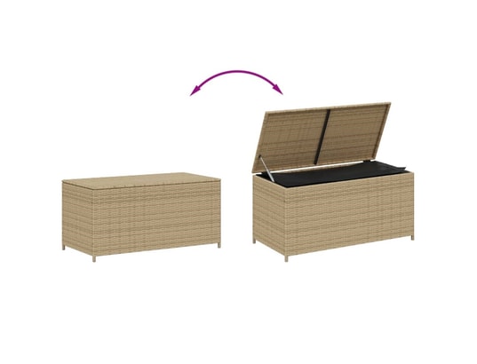 VIDAXL - Coffre Boîte de rangement de jardin mélange beige 190l résine tress...