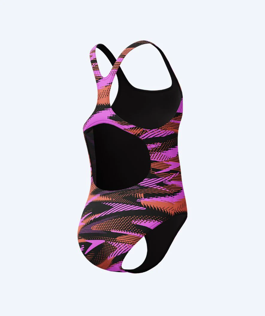 Speedo badedragt til piger - Hyperboom Allover Medalist - Pink/orange