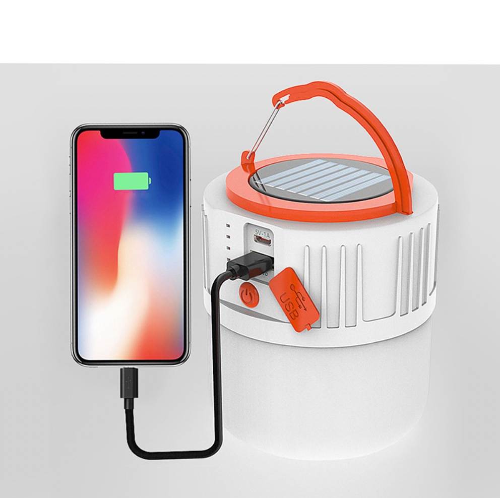 24 LED's Outdoor Solar Laterne Camping Lampe Wasserfest (IP65)   1200mAh Akku - Kaltweiss
