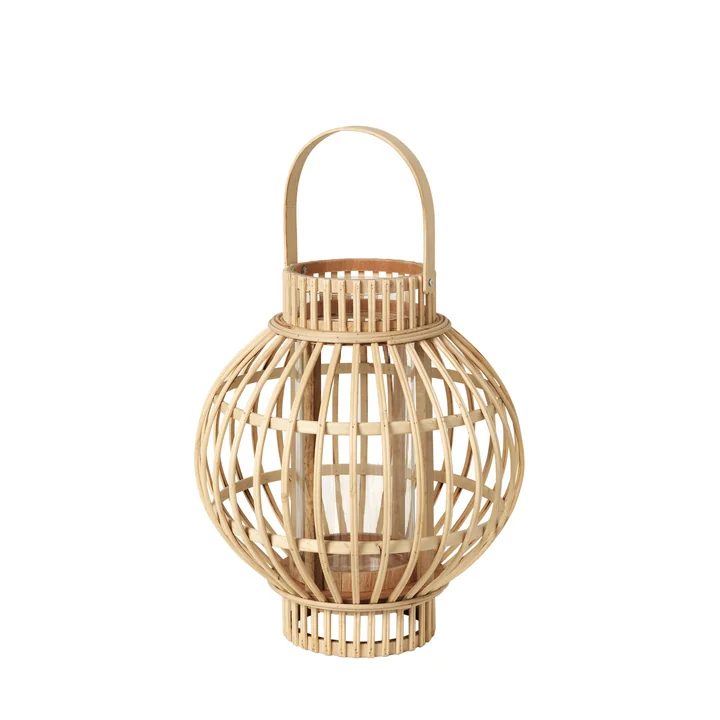 Broste Copenhagen - Globus Laterne, Ø 27 cm x H 30,5 cm, Bambus natur