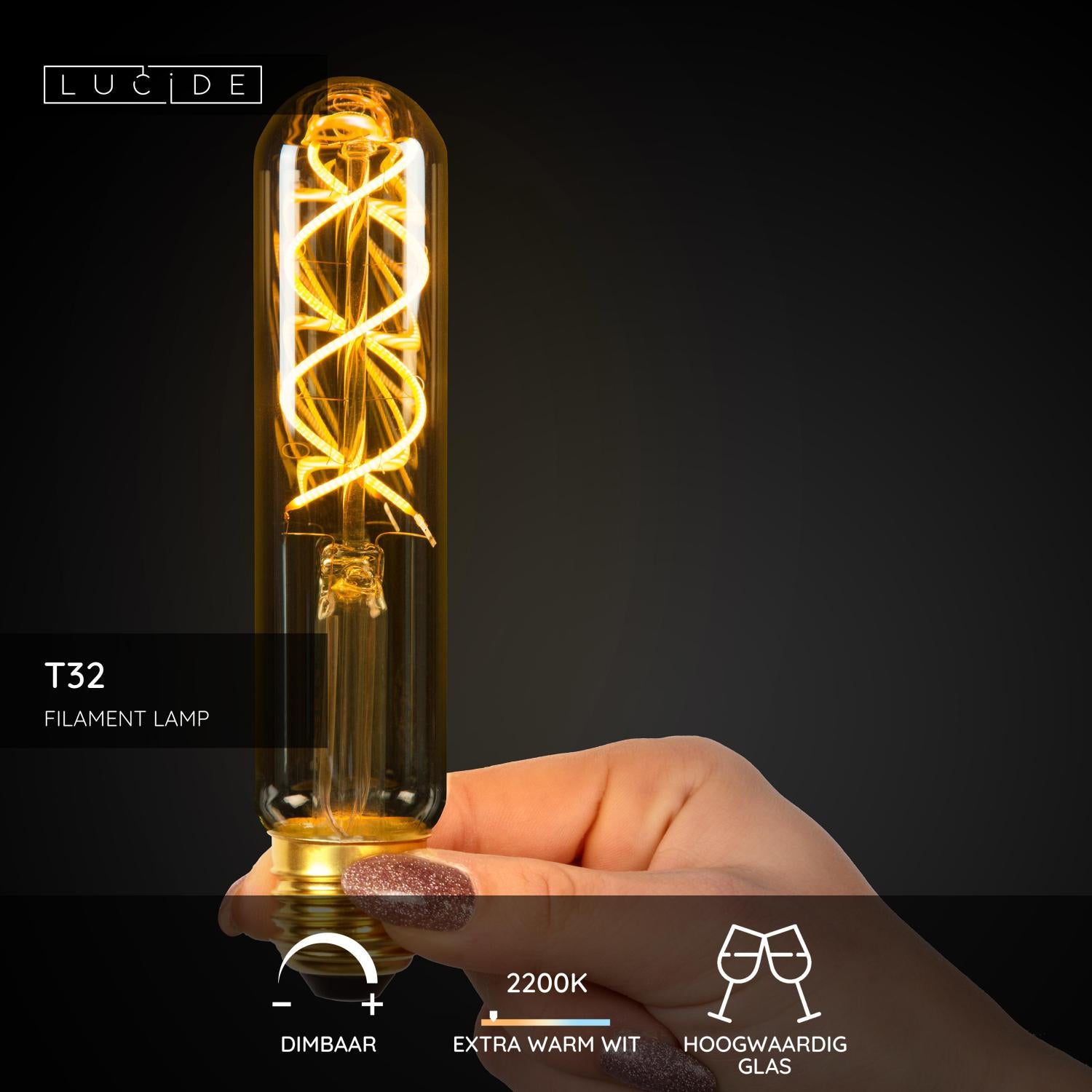 Lucide T32 Filament lamp - Amber (set van 4)