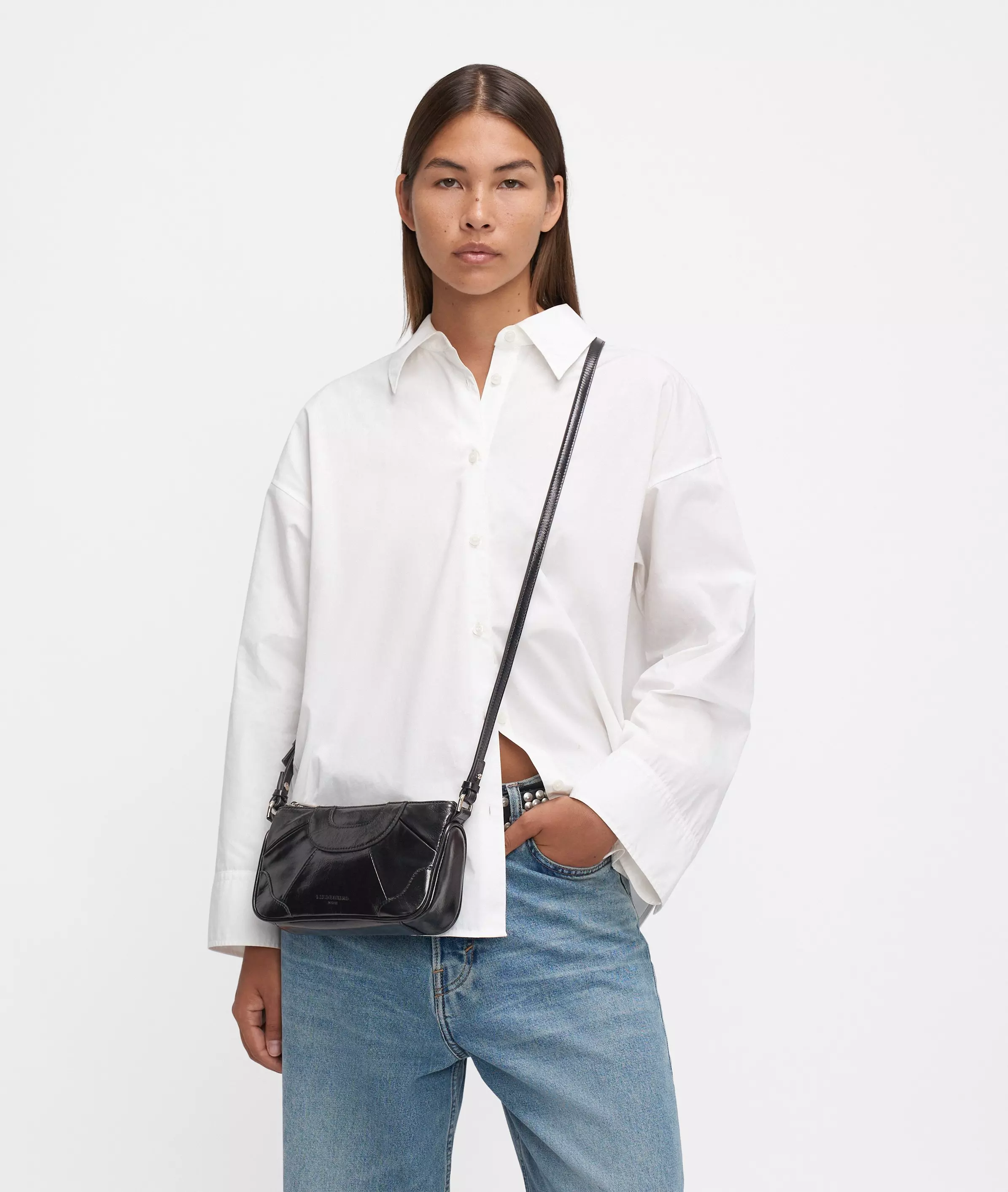 Crossbody Small shoulder bag with glossy finish