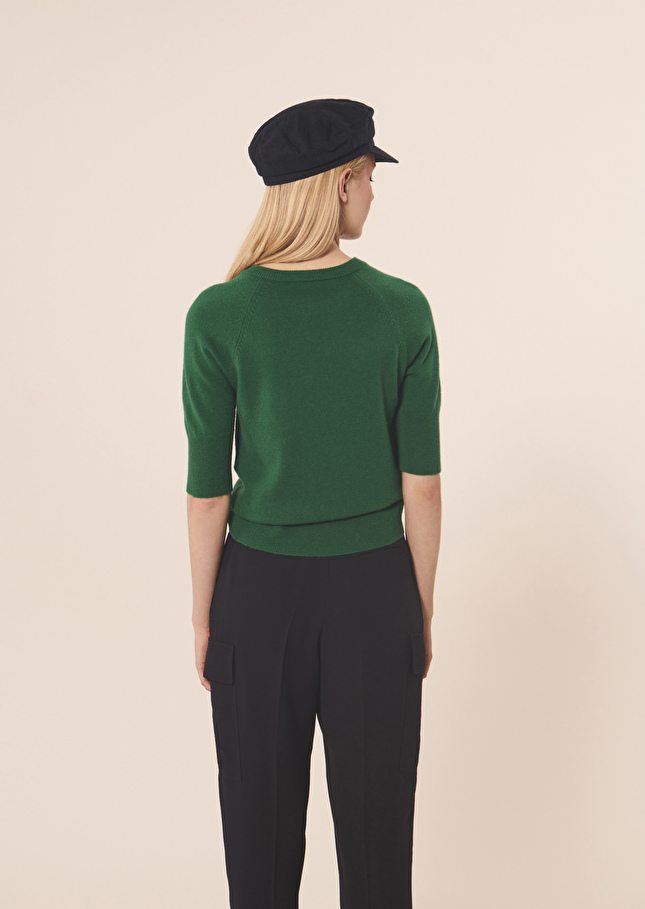 Pull Pastellevert en laine