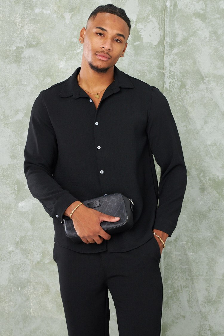 Ensemble 2 pièces chemise + pantalon noir