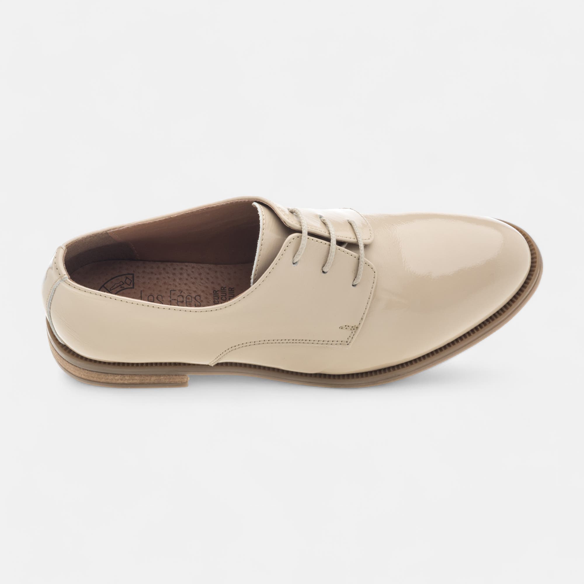 Derbies Femme en cuir beige