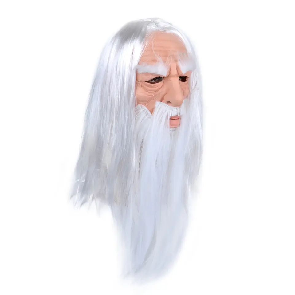Latex Maske Fasnachts Gesichtsmaske Kostüm Zubehör Motto Party Accessoire Halloween Foto Requisit - Alter Mann mit Bart