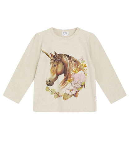 Hust and Claire Bluse - Anie - Wheat Melange m. Enhj?rning