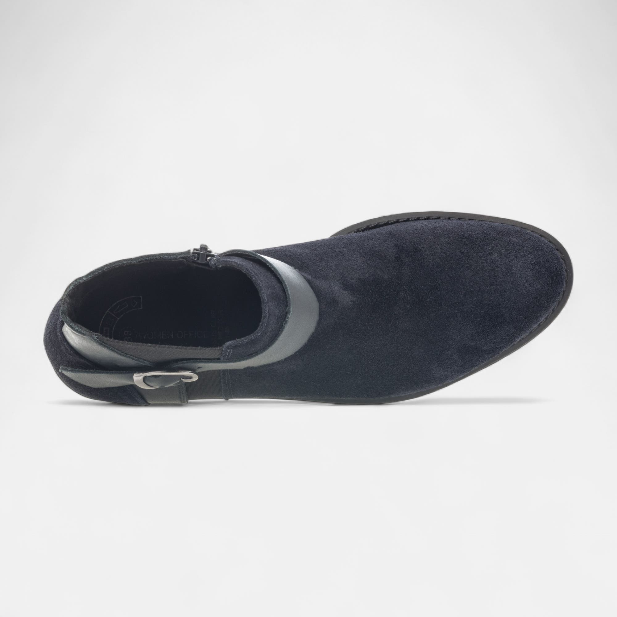 Bottines Femme en cuir bleu marine