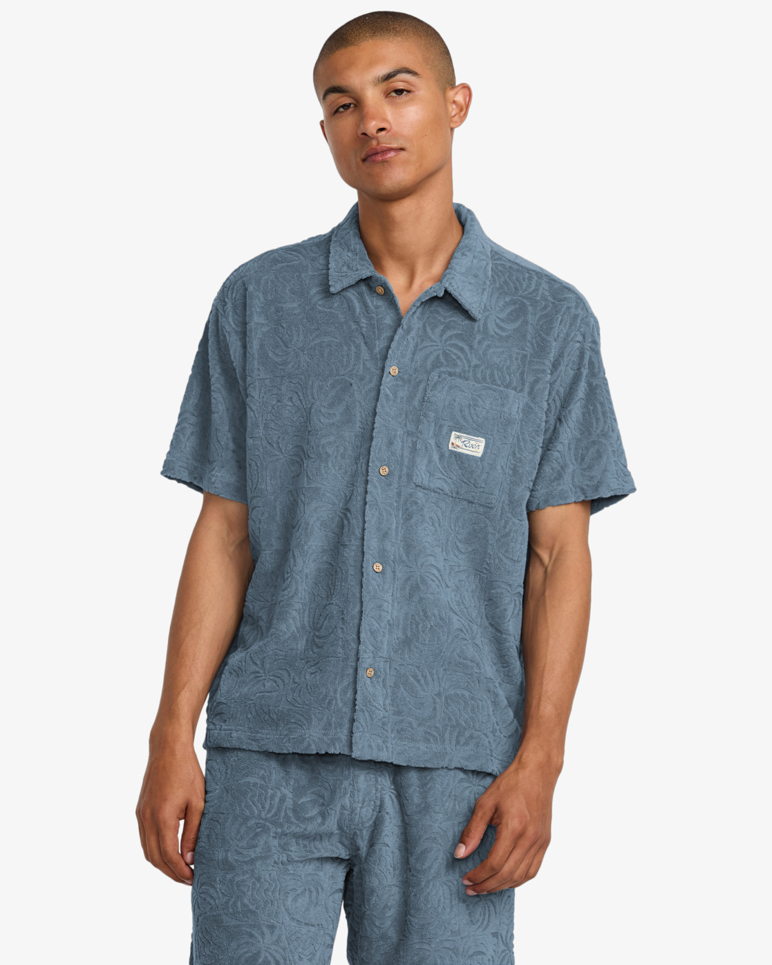 Rvca Exotica Woven SS Vintage Navy