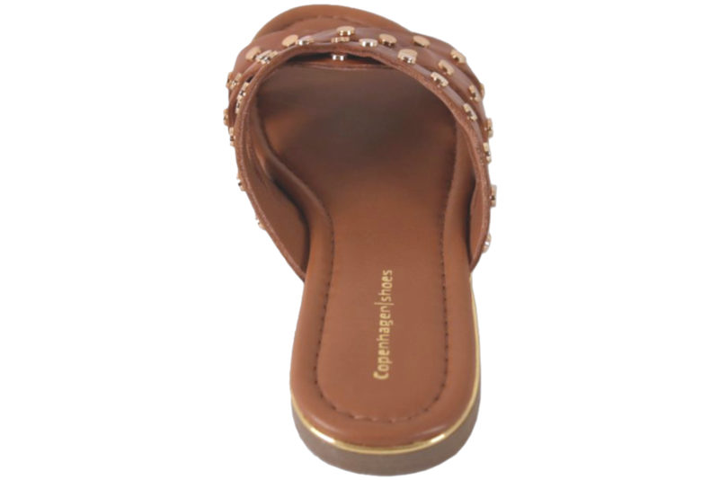 COPENHAGEN SHOES LALA STUDS BRUN SLENTERS I SKIND