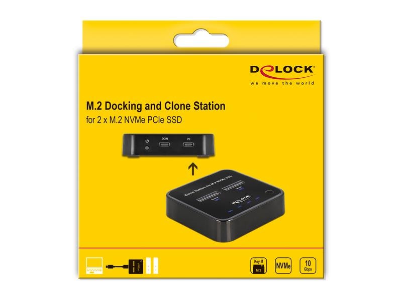 Delock Docking- und Klonstation für 2x M.2 NVMe Delock M.2 Dockingstation für 2 x M.2 NVMe PCIe SSD mit Klon Funktion