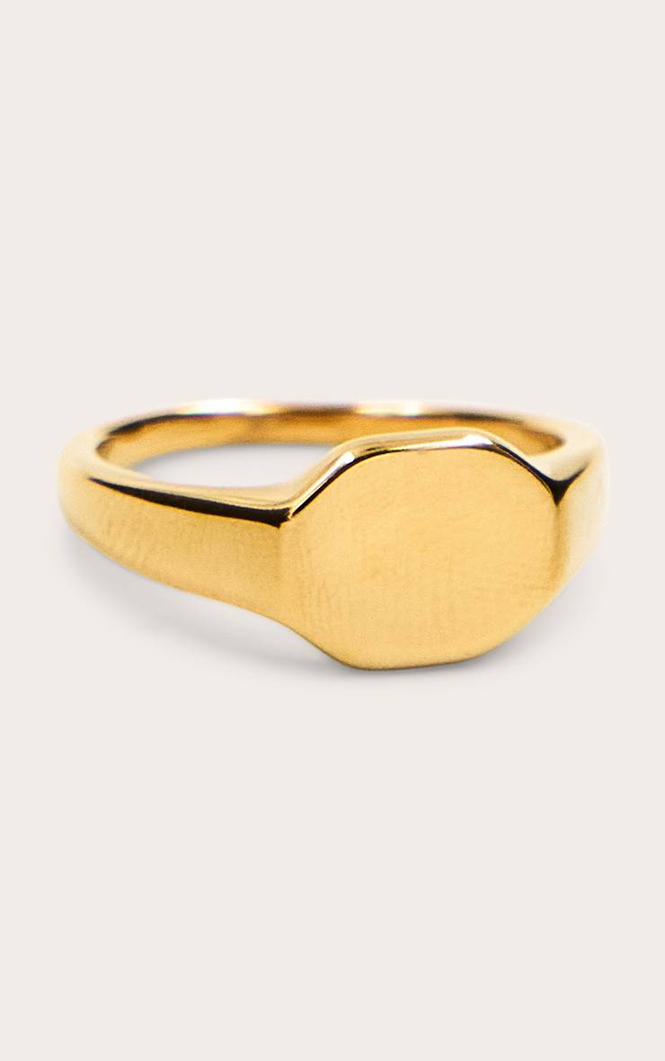 Doré Bague Chevalière Résistante À L'eau