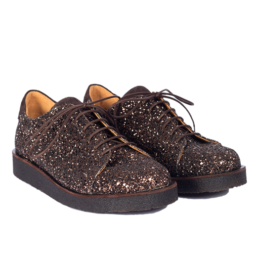 Angulus 1548-104 Sneakers, Brown Glitter/Dark Brown, 39