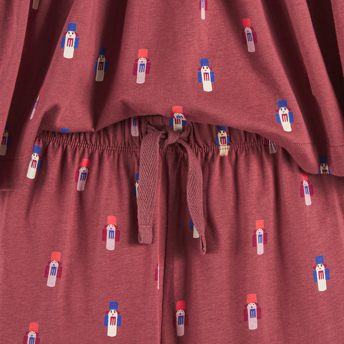 COLEÇÕES LA REDOUTE<br>Pijama de algodão, 2 peças, gola Claudine