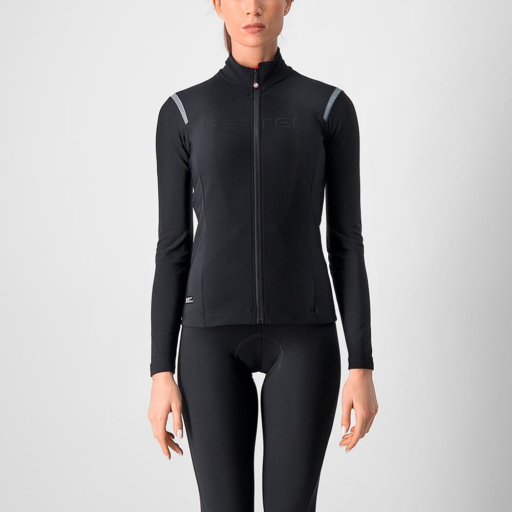 Castelli Tutto Nano Ros Fietsshirt Lange Mouwen Zwart Dames