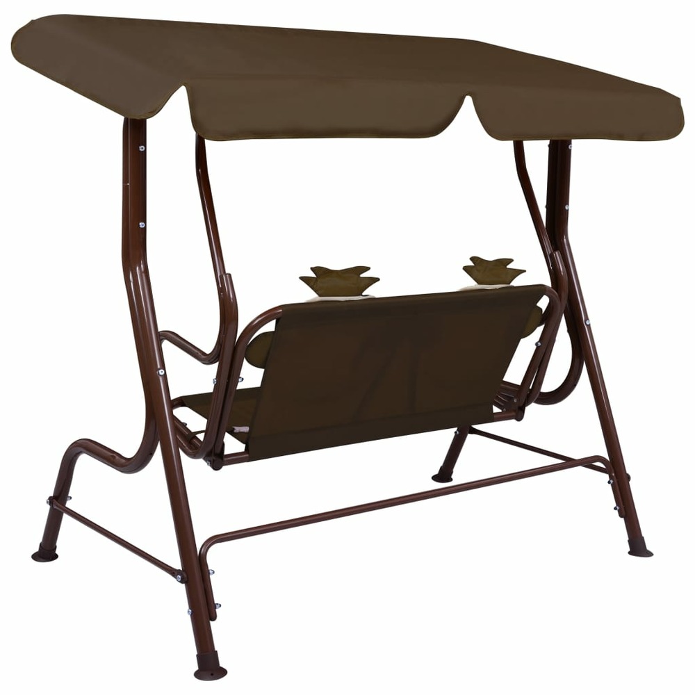 Balancelle pour enfants marron 115x75x110 cm tissu