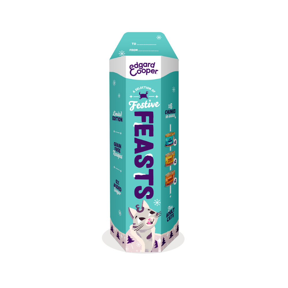 Edgard & Cooper Feestelijk Kattenvoer Adult Chunks Multipack6x 85 gr
