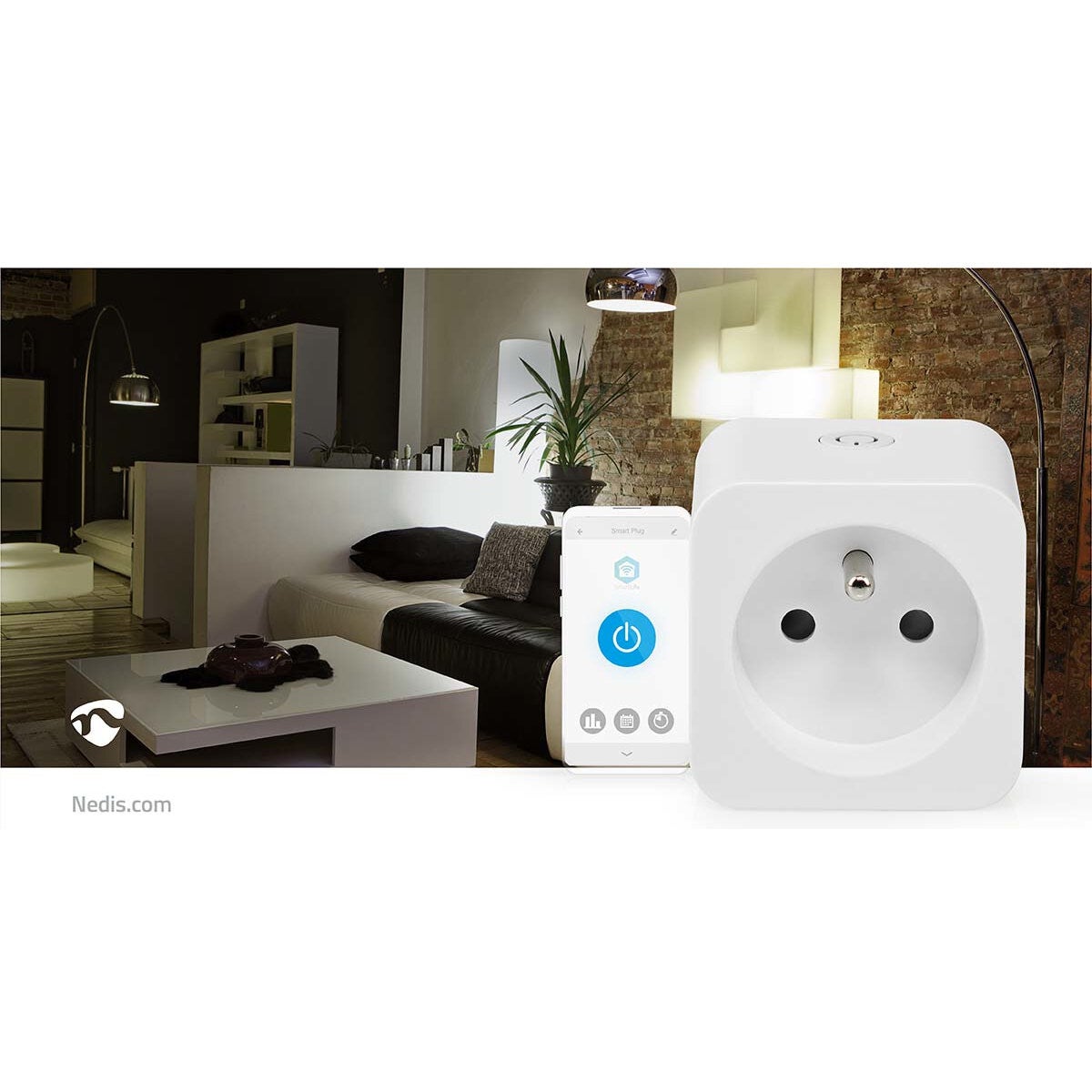 Nedis WIFIP121FWT Smartlife smart stekker met energiemeter
