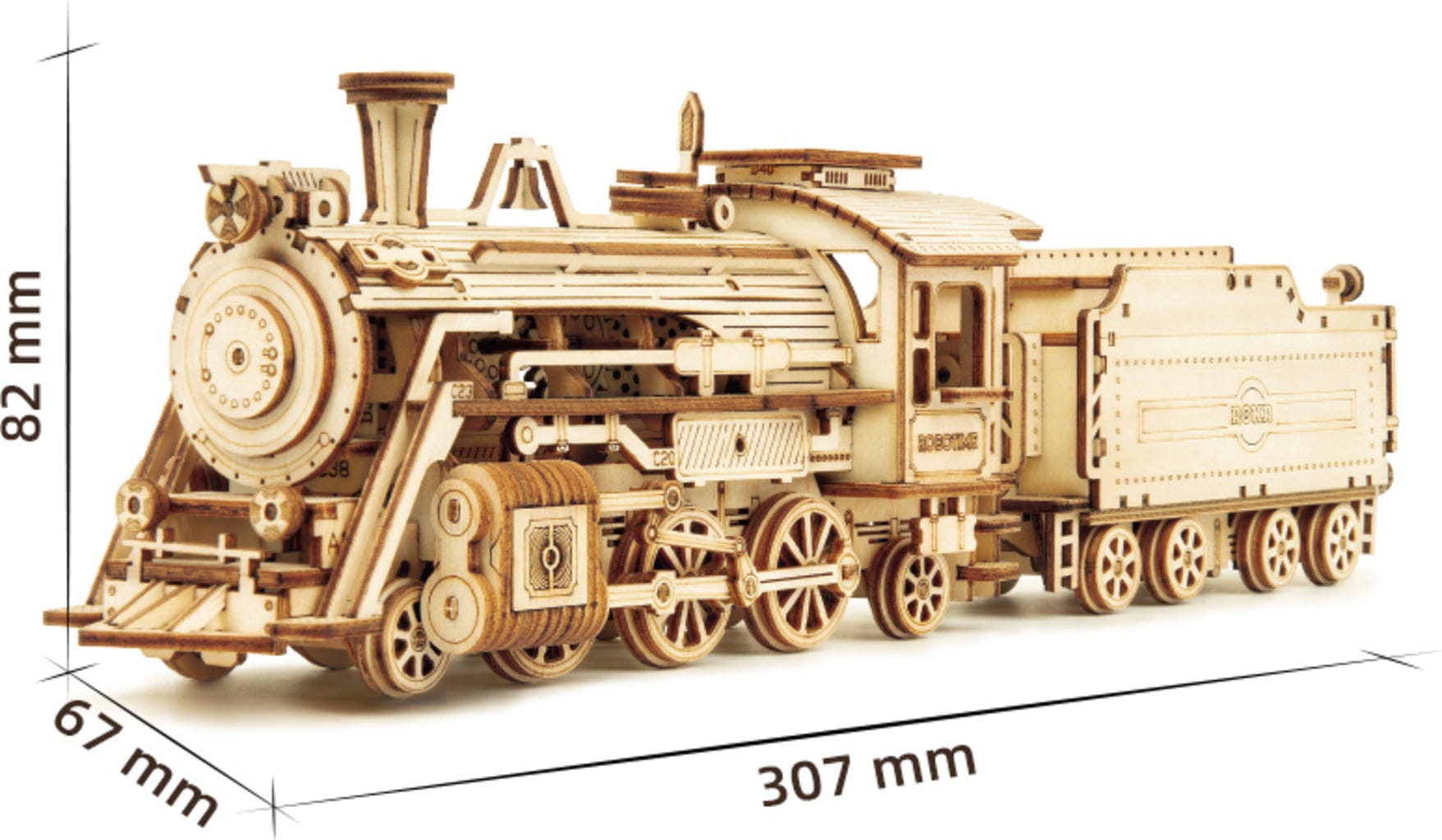 ROKR  Prime Steam Express    3D Holzpuzzle: Eine Reise aus Holz & Zahnrädern