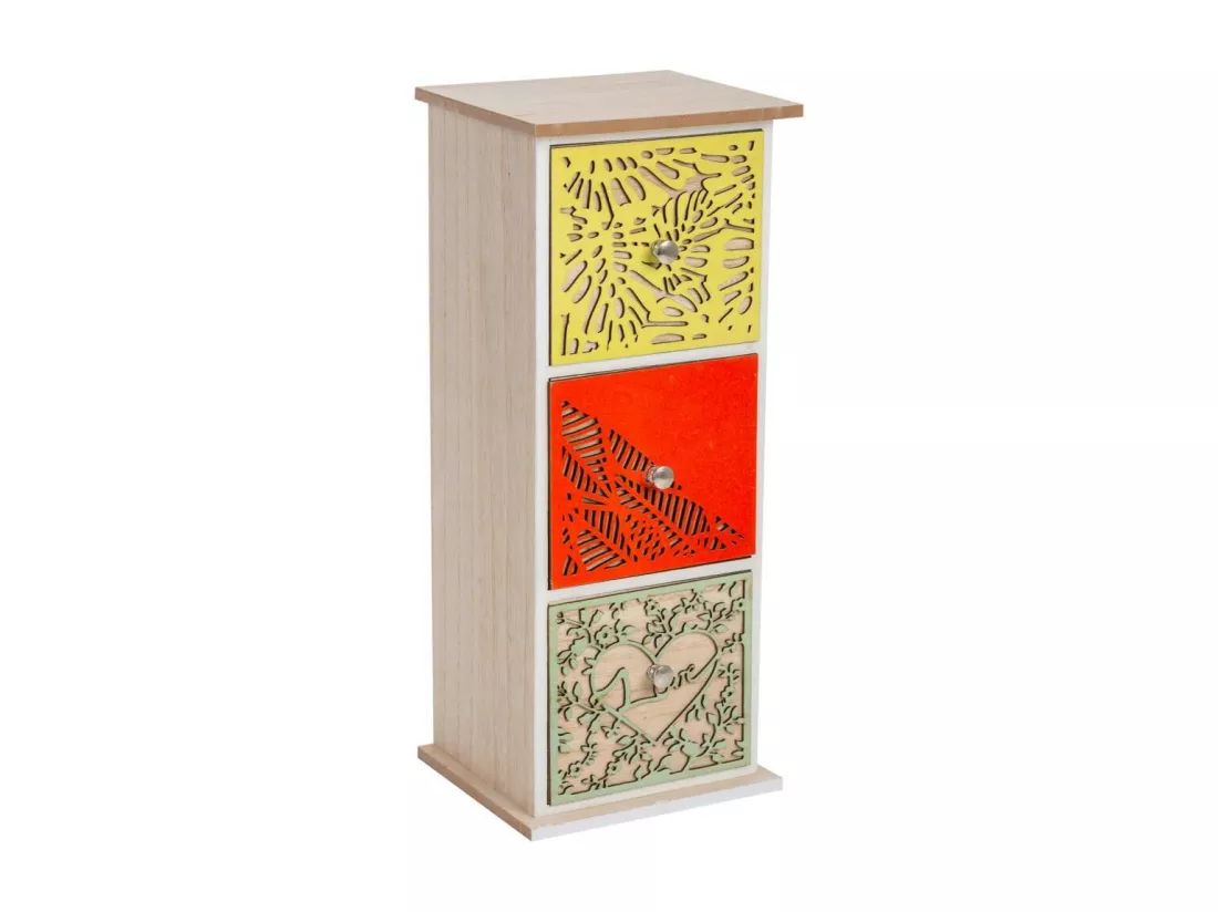 Petite boîte de rangement marron 14.5x13x35.5h