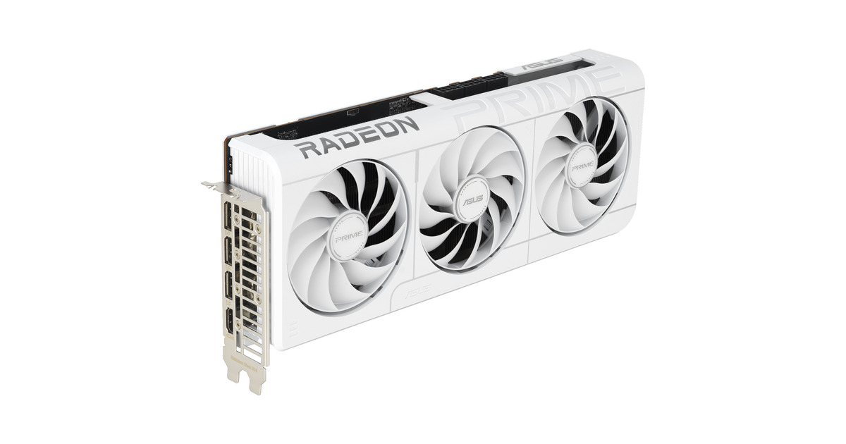 ASUSRadeon RX 9070 XT PRIME WHITE OC Edition grafische kaart  (Wit, 3x DisplayPort, 1x HDMI 2.1, RDNA4)