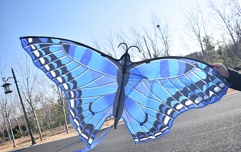 (1.4m) Flug Drachen Herbst Spielzeug Outdoor Schmetterling Flugspielzeug - Blau
