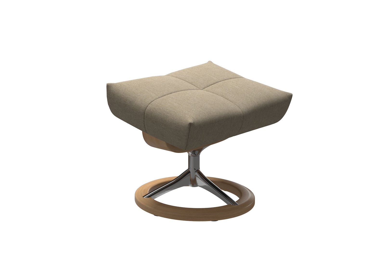 David krakk Tekstil Peony Beige - Signature Chrome - Eik