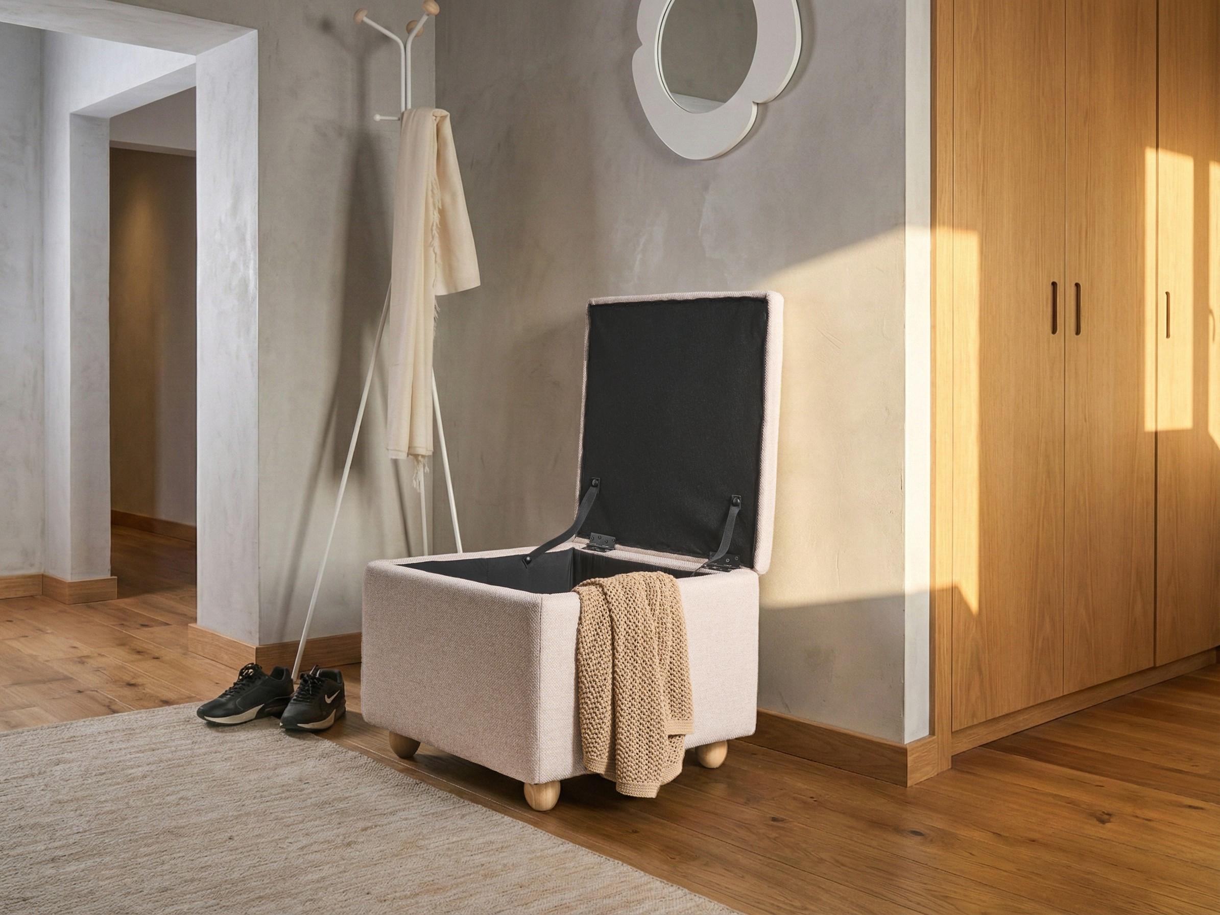 Poef met opbergruimte FERNDALE Stof Beige