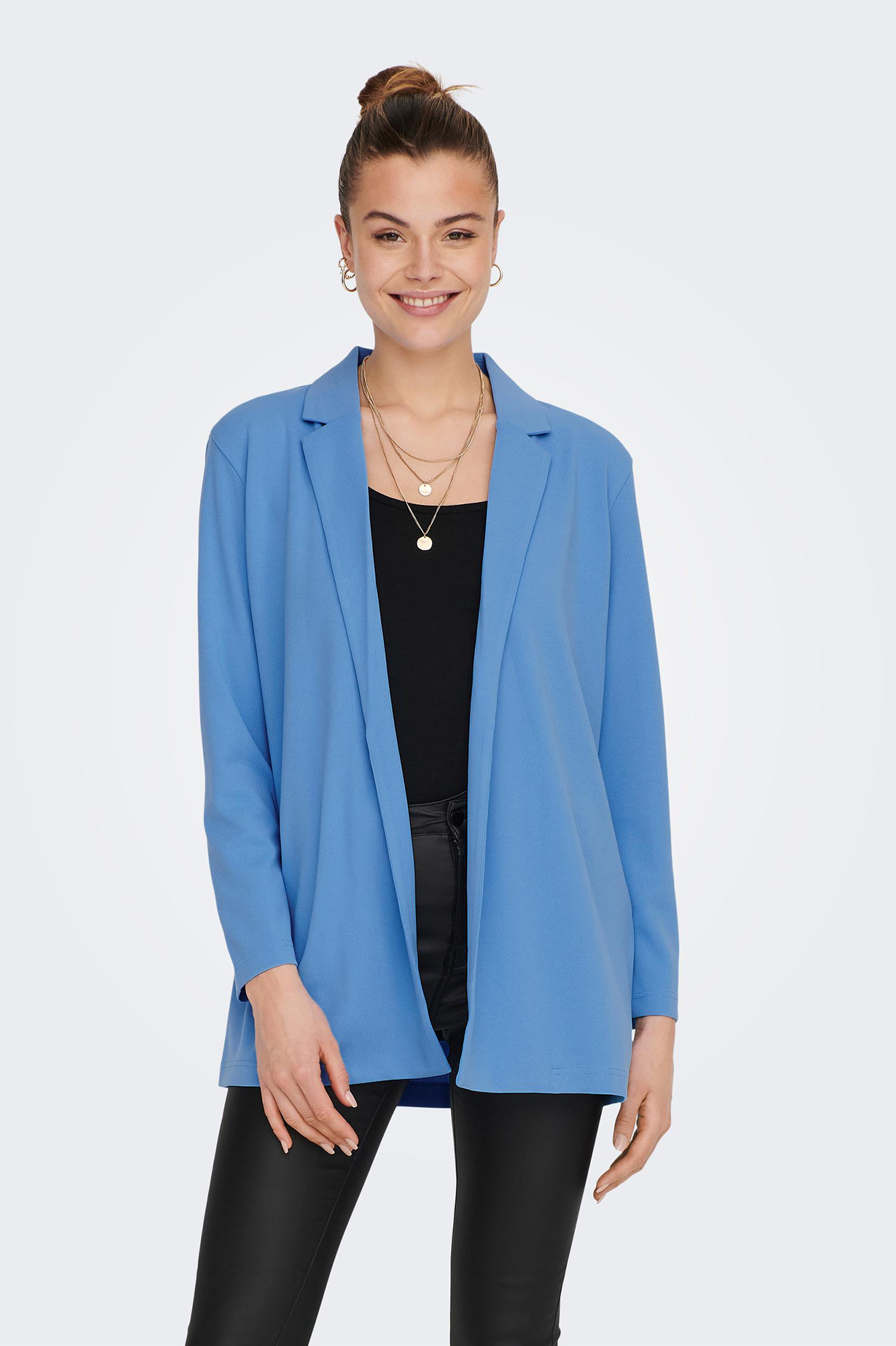 Blazer fluido com mangas compridas
