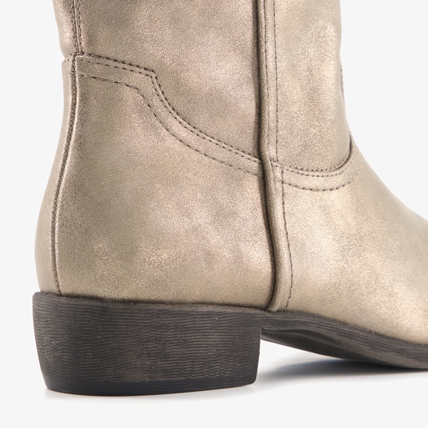 Blue Box lage dames western boots goudkleurig