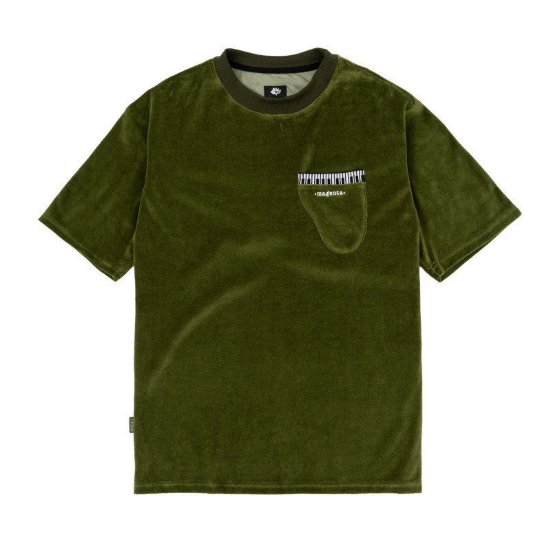 T-SHIRT EN VELOURS PIANO - VERT